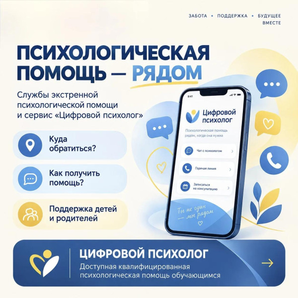 ПСИХОЛОГИЧЕСКАЯ ПОМОЩЬ — РЯДОМ